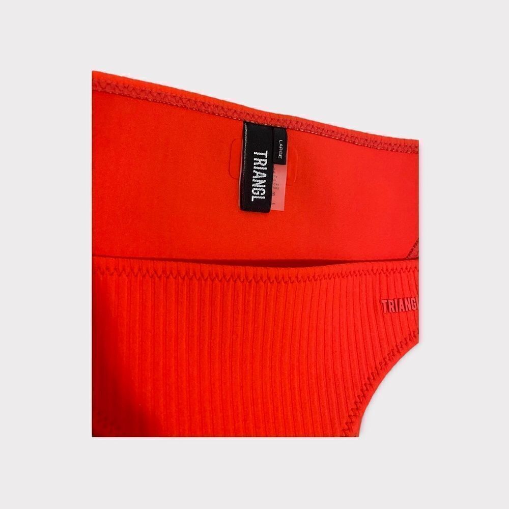 Triangle Orange Bikini Bottom Cheeky Mid Waist - image 5